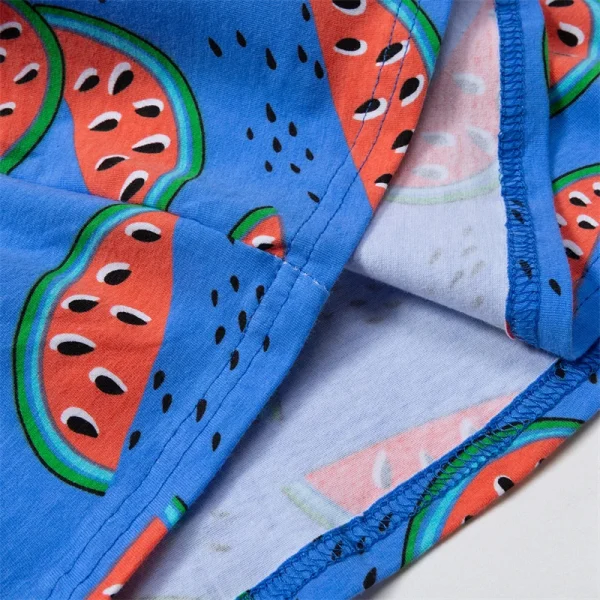 Girls' Blue Dress with Allover Watermelon Halves - Sizes 2-7 Years - Image 5