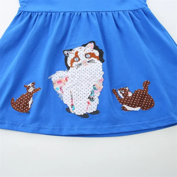 Blue Sleeveless Cat Appliqué Dress – Girls Summer Outfit 2-7T 🐱👗 - Image 5