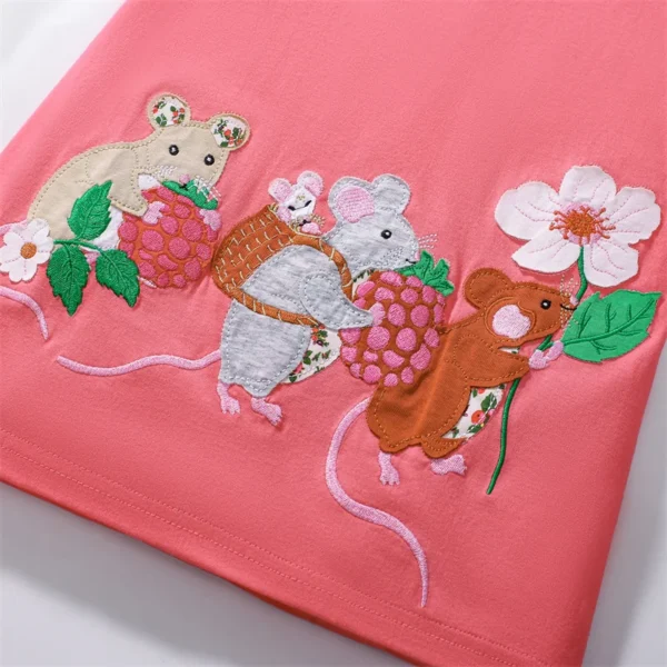 Mouse Embroidery Summer Dress – Cotton Party Outfit for Girls 2-7T 🐭✨💕 - Image 5