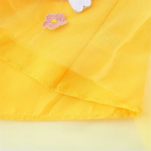 Yellow Bunny Tulle Dress – Striped Short Sleeve Party Outfit for Girls 2-7T 🐰🌼 - Image 6