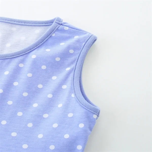 Lavender Hedgehog Polka Dot Dress – Sleeveless Cotton Party Outfit for Girls 2-7T 🦔💜 - Image 4