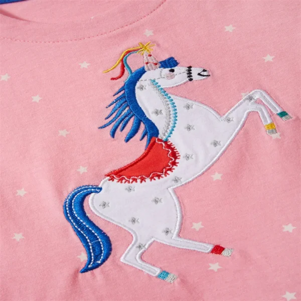 Pink Girls Unicorn Dress – Short Sleeve Polka Dot Party Outfit (2-7 Years) - Image 4