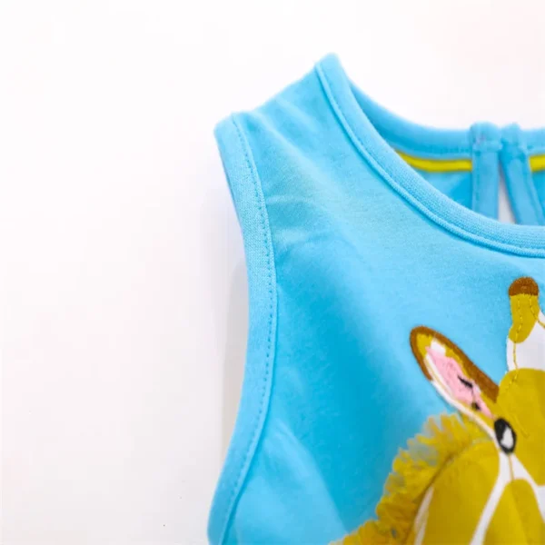 Blue & Yellow Giraffe Dress – Girls Summer Sleeveless Outfit 2-8T 🦒💛 - Image 4