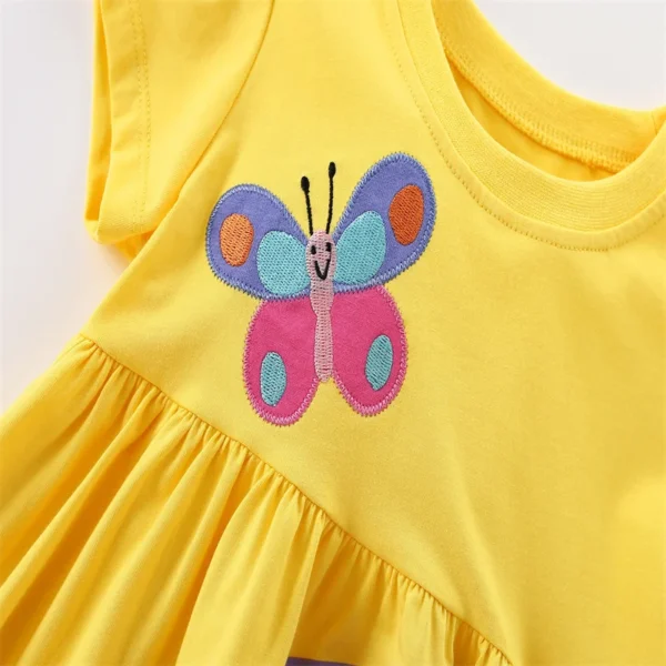 Butterfly & Rainbow Yellow Summer Dress – Girls' Party Outfit 3-8T 🦋🌈 - Image 4