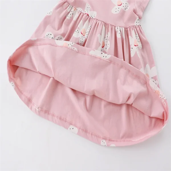 Pink Floral Summer Girls Dress – Short Sleeve, Cute Princess Outfit 🌸 - Image 3