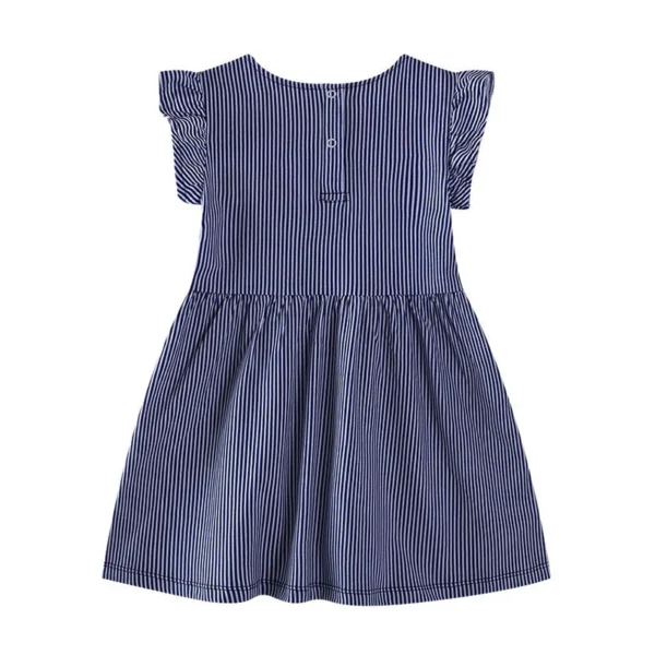 Navy Striped Floral Dress – Sleeveless Cotton Summer Outfit for Girls 2-7 Years 🛍️✨ - Image 2