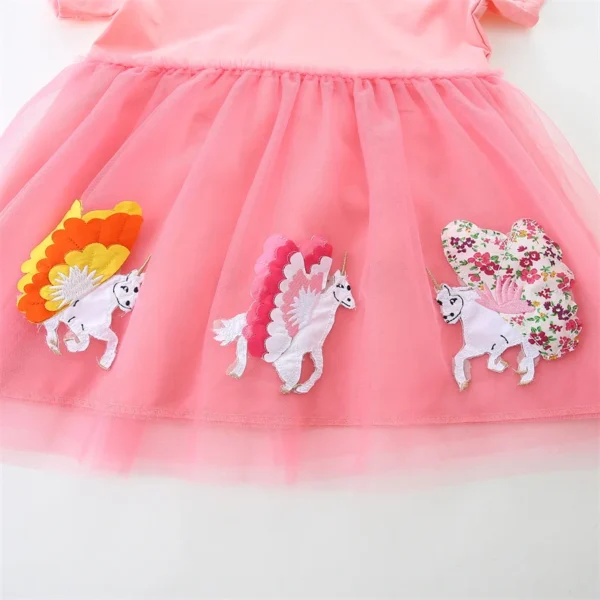 Pink Pegasus Tulle Dress – Girls' Summer Party Outfit 2-7T 🦄💖 - Image 4