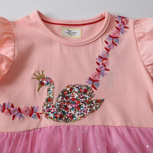 Pink Swan Tutu Dress – Embroidered Party Outfit for Girls 2-7 Years 🎀✨ - Image 3