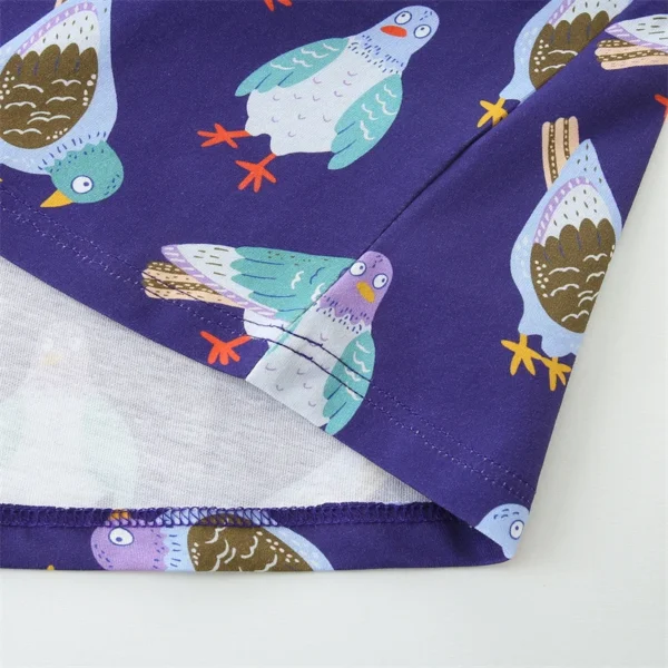 Purple Pigeon Print Dress – Fun & Playful Cotton Outfit for Girls 2-7T 🕊️💜 - Image 6