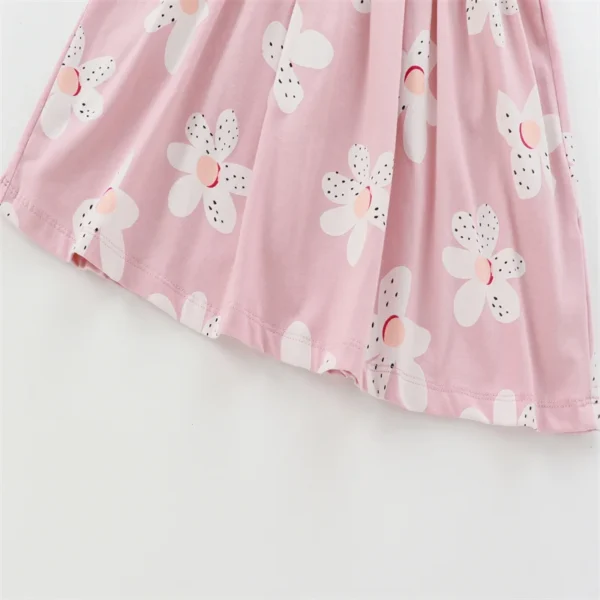 Pink Floral Summer Girls Dress – Short Sleeve, Cute Princess Outfit 🌸 - Image 4