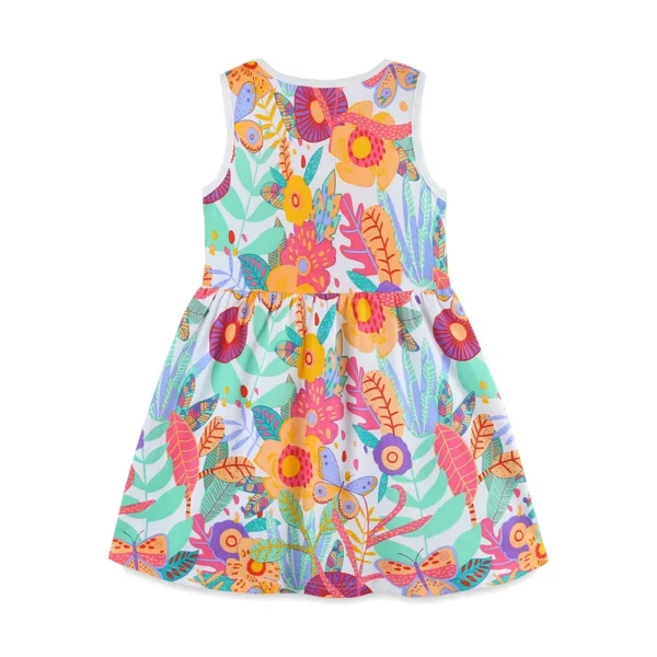 Colorful Floral Print Dress – Sleeveless Cotton Summer Outfit for Girls 2-7 Years 🌺🌼 🌻 - Image 2