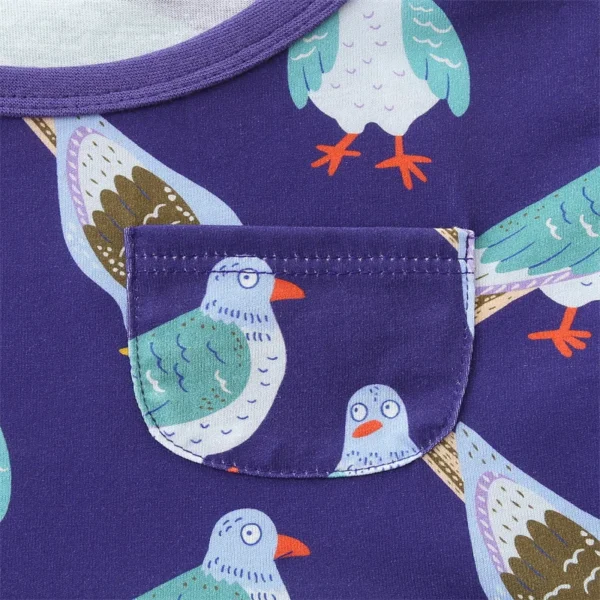 Purple Pigeon Print Dress – Fun & Playful Cotton Outfit for Girls 2-7T 🕊️💜 - Image 4