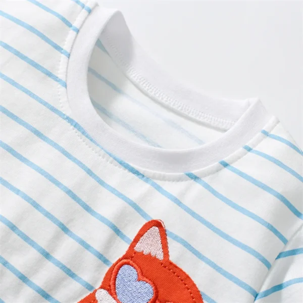 Striped Cat Ice Cream Embroidery Dress – Girls' Summer Outfit 2-7T 🍦🐱 - Image 3