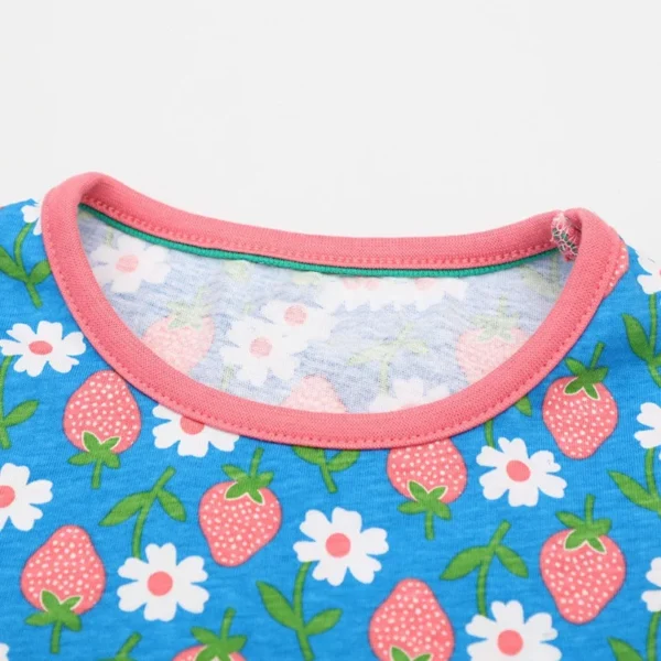 Strawberry Floral Pocket Dress – Girls Summer Cotton Outfit 2-7T 🍓💙 - Image 3