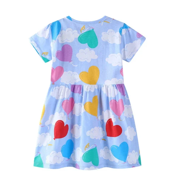 Blue Balloon & Heart Print Summer Dress 🎈💙 Cute Party Outfit for Girls 2-7T - Image 2