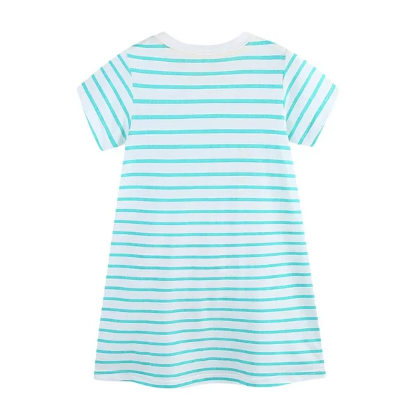 Striped Ice Cream Crossbody Dress – Girls' Summer Outfit 2-7T 🍦💙 - Image 2