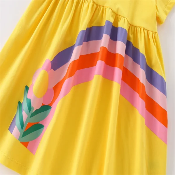 Butterfly & Rainbow Yellow Summer Dress – Girls' Party Outfit 3-8T 🦋🌈 - Image 5