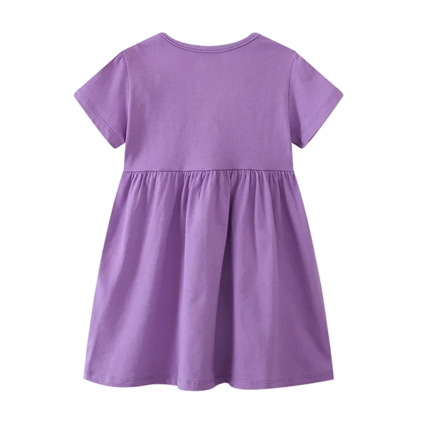 Purple Fairy & Unicorn Embroidered Dress for Girls - 2-7T Summer Party Dress 👗🦄🎉 - Image 2