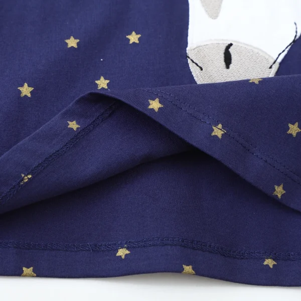 Unicorn Applique Starry Night Dress – Short Sleeve Party Outfit for Girls 2-7T ✨🦄 - Image 3