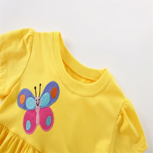 Butterfly & Rainbow Yellow Summer Dress – Girls' Party Outfit 3-8T 🦋🌈 - Image 3