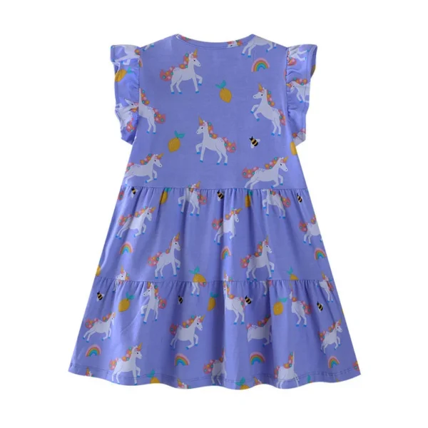 Purple Unicorn Print Dress – Girls' Summer Outfit 2-7T 🦄🌈 - Image 2