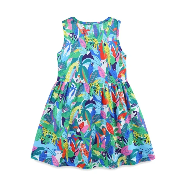 Tropical Animal Print Summer Dress – Koalas, Parrots & Leopards, Sleeveless Casual Wear 🌿🦜🐆 - Image 2