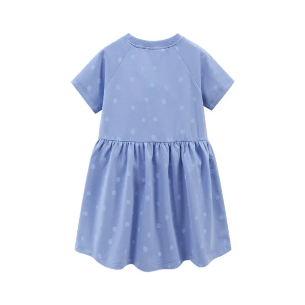 Girls Ladybug Appliqué Dress – Short Sleeve Polka Dot Party Outfit 2-7T - Image 2