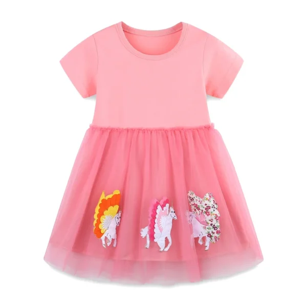 Pink Pegasus Tulle Dress – Girls' Summer Party Outfit 2-7T 🦄💖