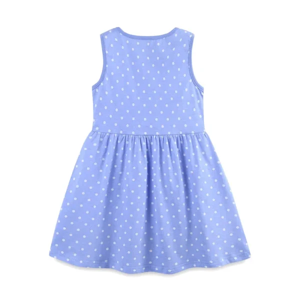 Lavender Hedgehog Polka Dot Dress – Sleeveless Cotton Party Outfit for Girls 2-7T - Image 2